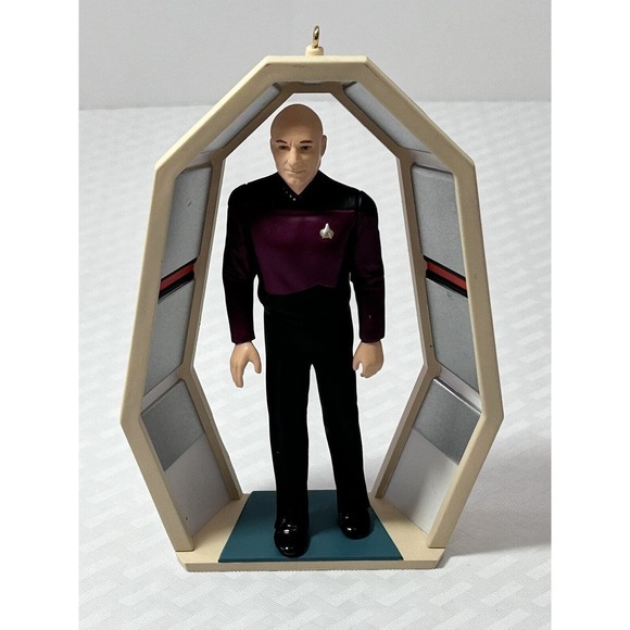 Star Trek Next Gen Capt Jean-Luc Picard Keepsake Ornament 1995 Used - Picture 1 of 11